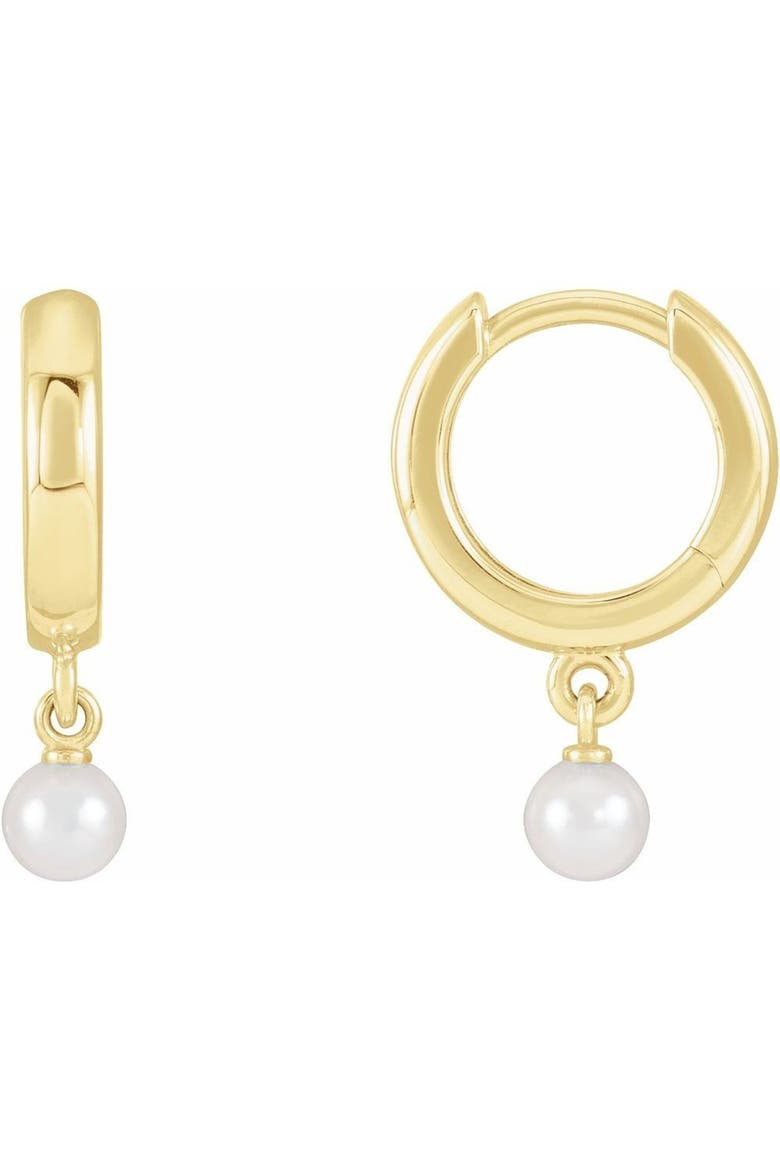 Cultured Seed Pearl Hoop Earrings in 14K Gold, Alternate, color, Gold