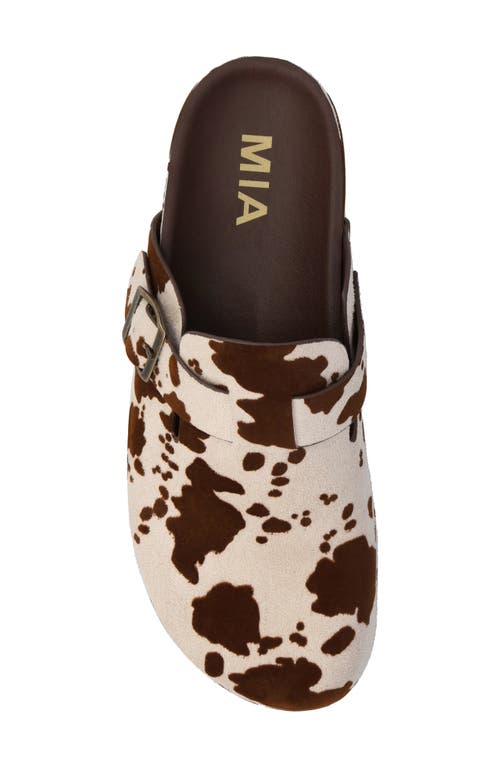 Mia Animal Print Buckle Mule In Neutral
