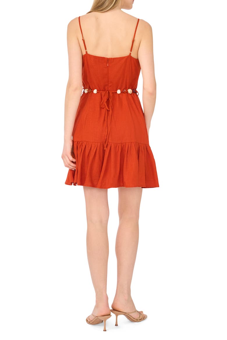 Belted Tiered Dress, Alternate, color, ROOIBOS TEA