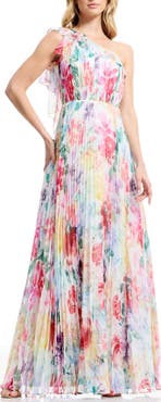 Dress the Population Leandra One-Shoulder Chiffon Gown