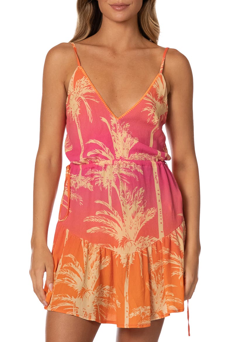 Sunwashed Palms Arabella Minidress, Main, color, OPEN PINK