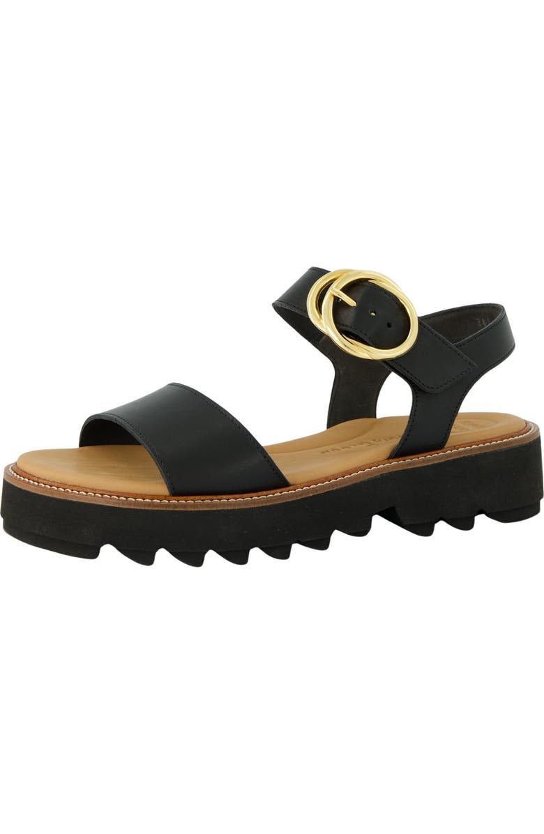 Paul Green Darcy Ankle Strap Platform Sandal, Main, color, Black Leather