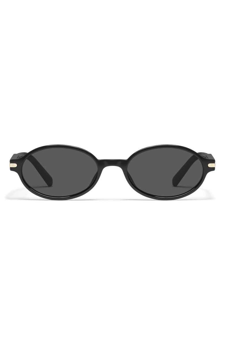 QUAY Nevermind 54mm Round Sunglasses, Main, color, Black/ Smoke