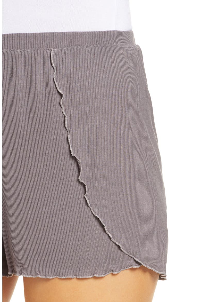 Second Skin Rib Pajama Shorts, Alternate, color, RABBITT