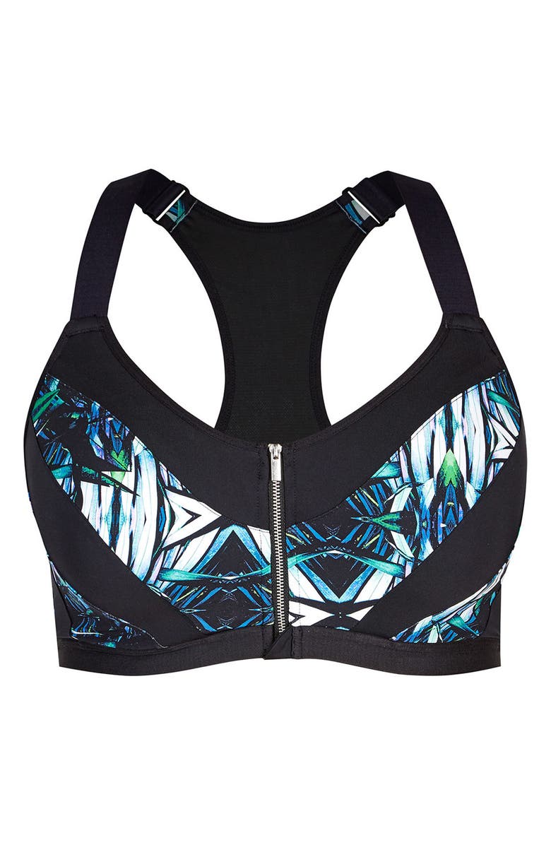 City Chic Kaleidoscope Contour Underwire Sports Bra, Alternate, color, 