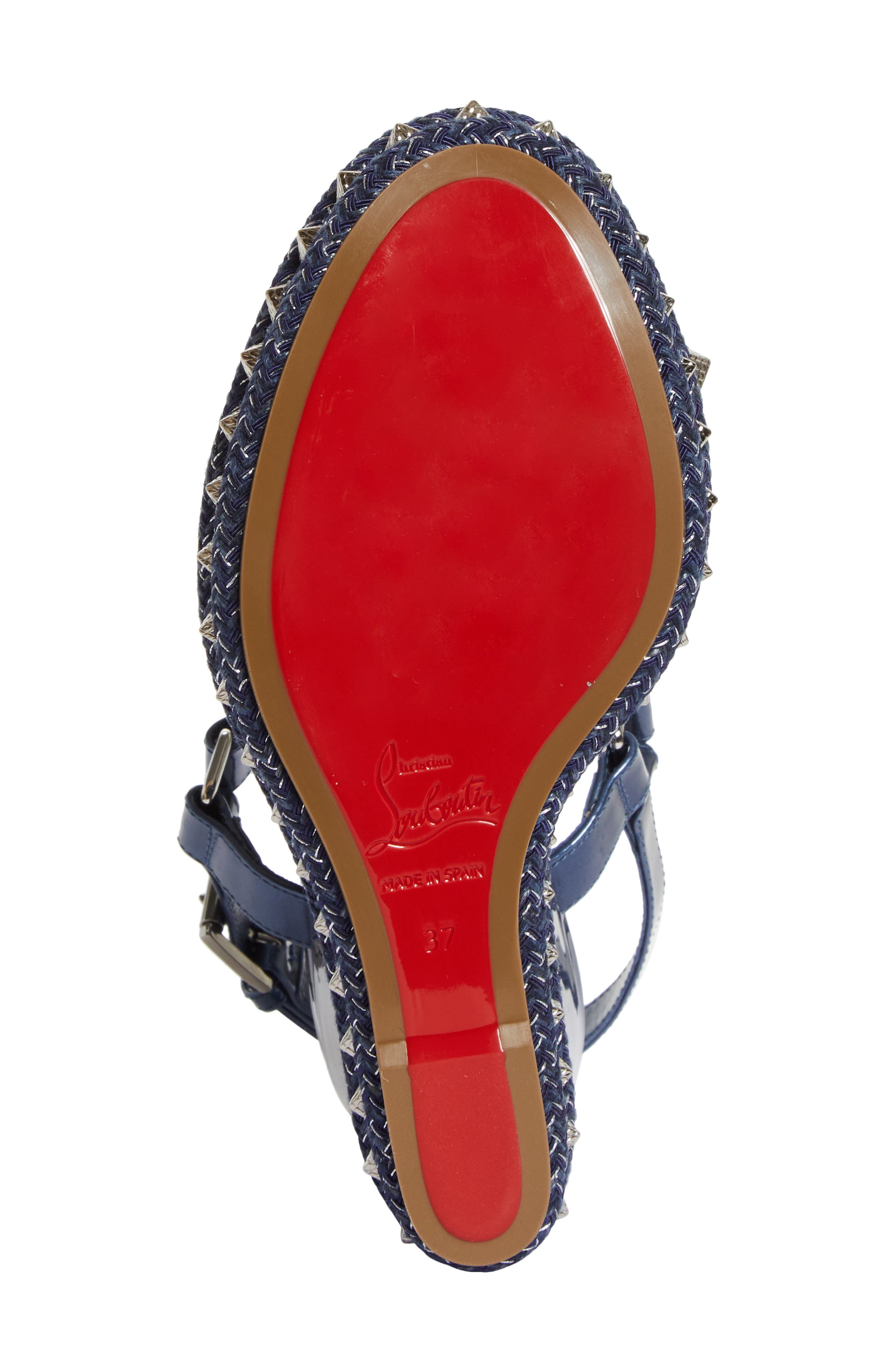 Christian Louboutin Pyraclou Espadrille Wedge Sandal, Alternate, color, 