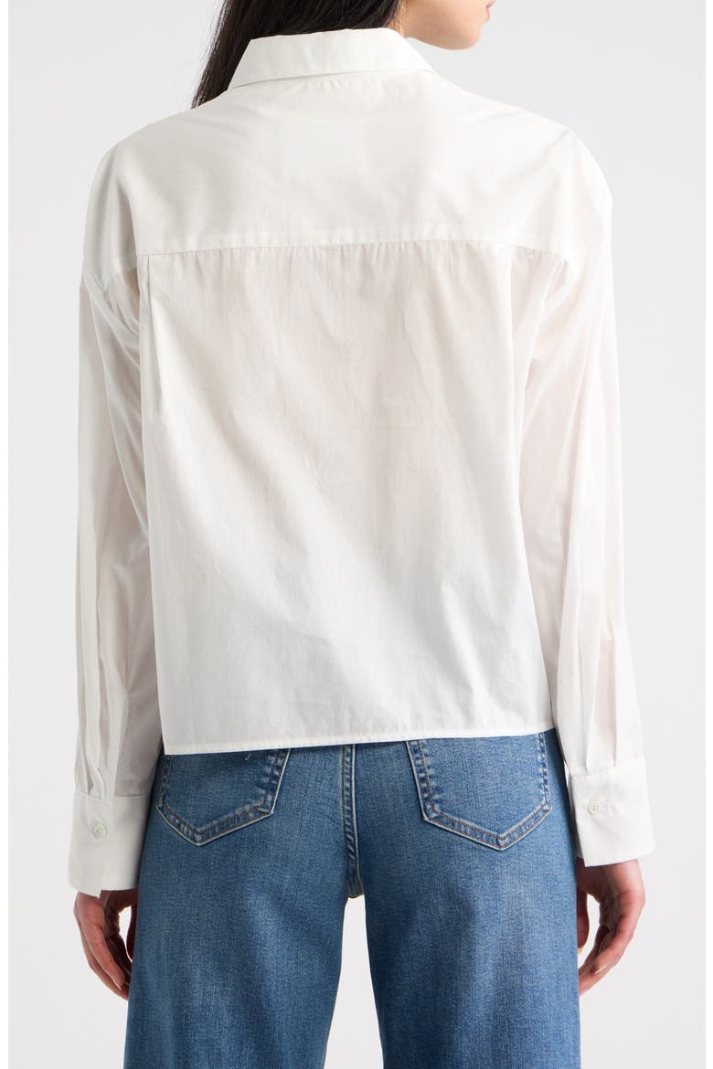 Knotted Hem Cotton Shirt, Alternate, color, WHITE