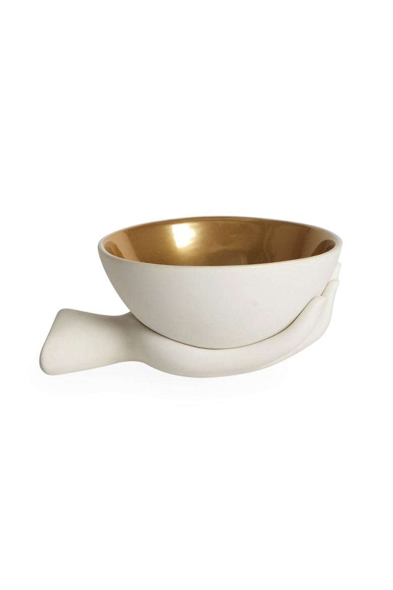 Eve Accent Decorative Bowl, Alternate, color, White / Gold