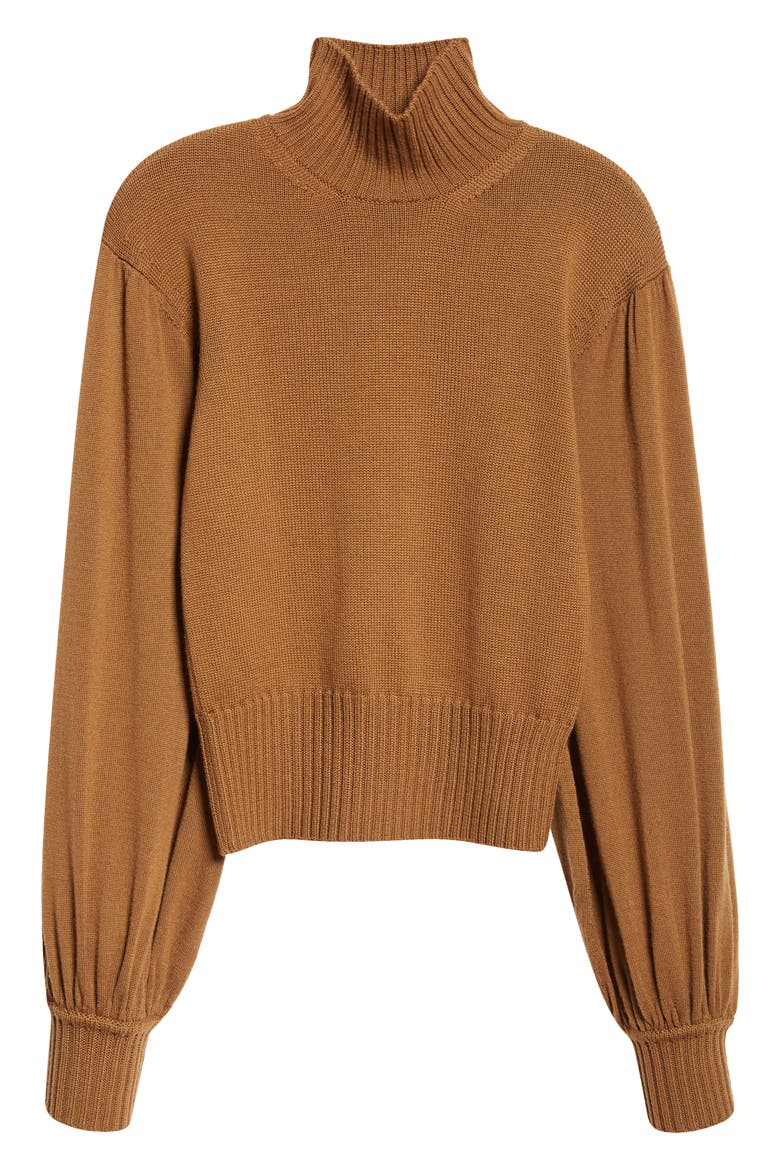 tobacco colored sweater Wide Neck Sweatshirt in Visit our store to try out! Max Mara Acume Crop Virgin