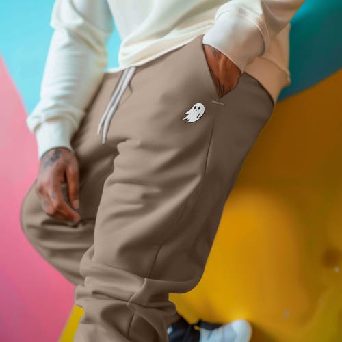 Dalix Mens Ghost Fleece Jogger Sweatpants In Tan