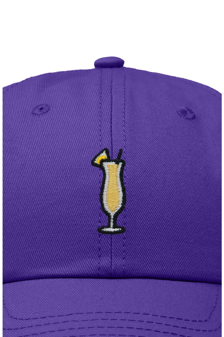 Pina Colada Embroidered Dad Cap, Alternate, color, Purple