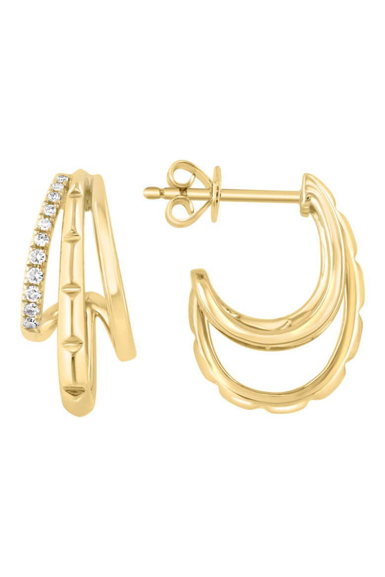 Diamond Hoop Earrings, Main, color, GOLD