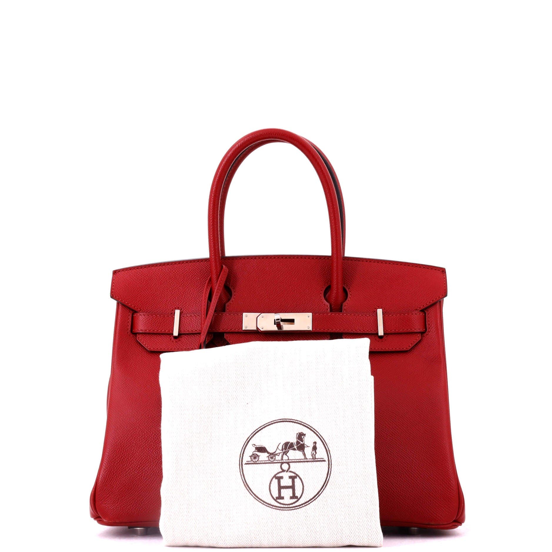 Pre-Owned Hermes Birkin Handbag Red Epsom with Palladium Hardware 30, Alternate, color, Rouge Grenat