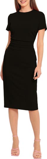 ワンピース Maggy London Mock Neck Midi Dress with Ruching Maggy London Mock Neck Midi With Ruching In Ming Green