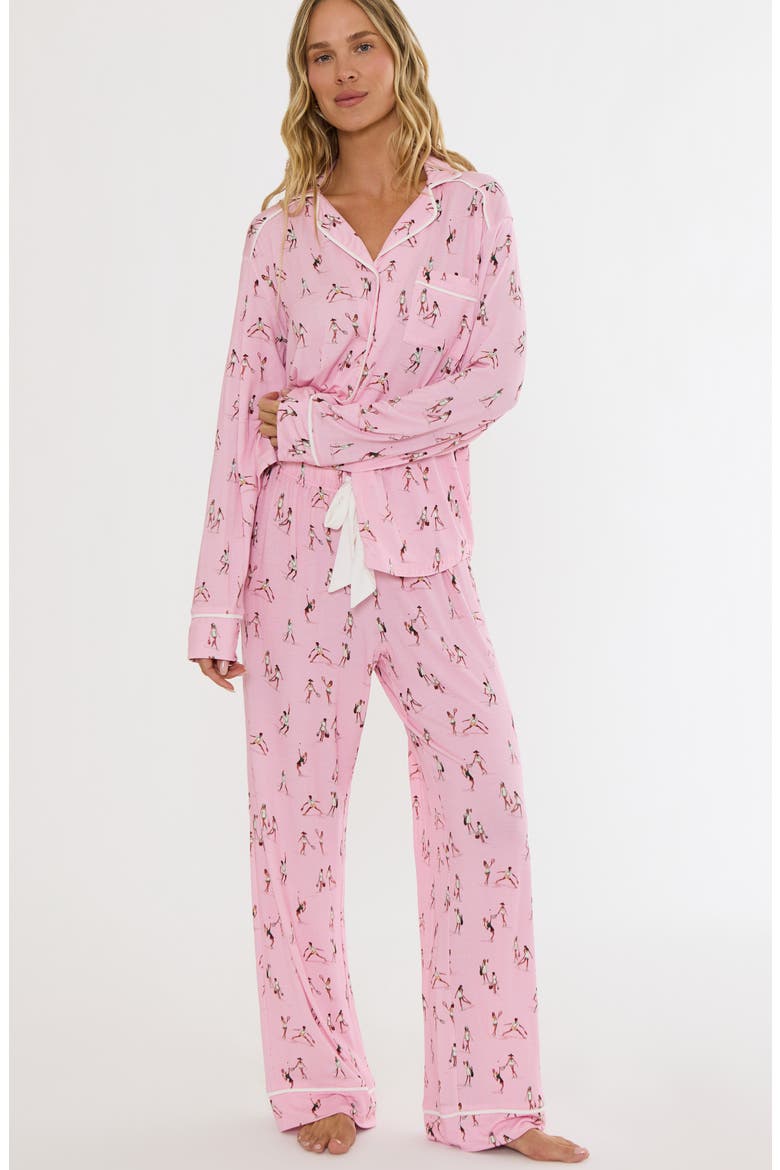 Livy & Connie Pajama Set, Alternate, color, MATCH POINT PINK