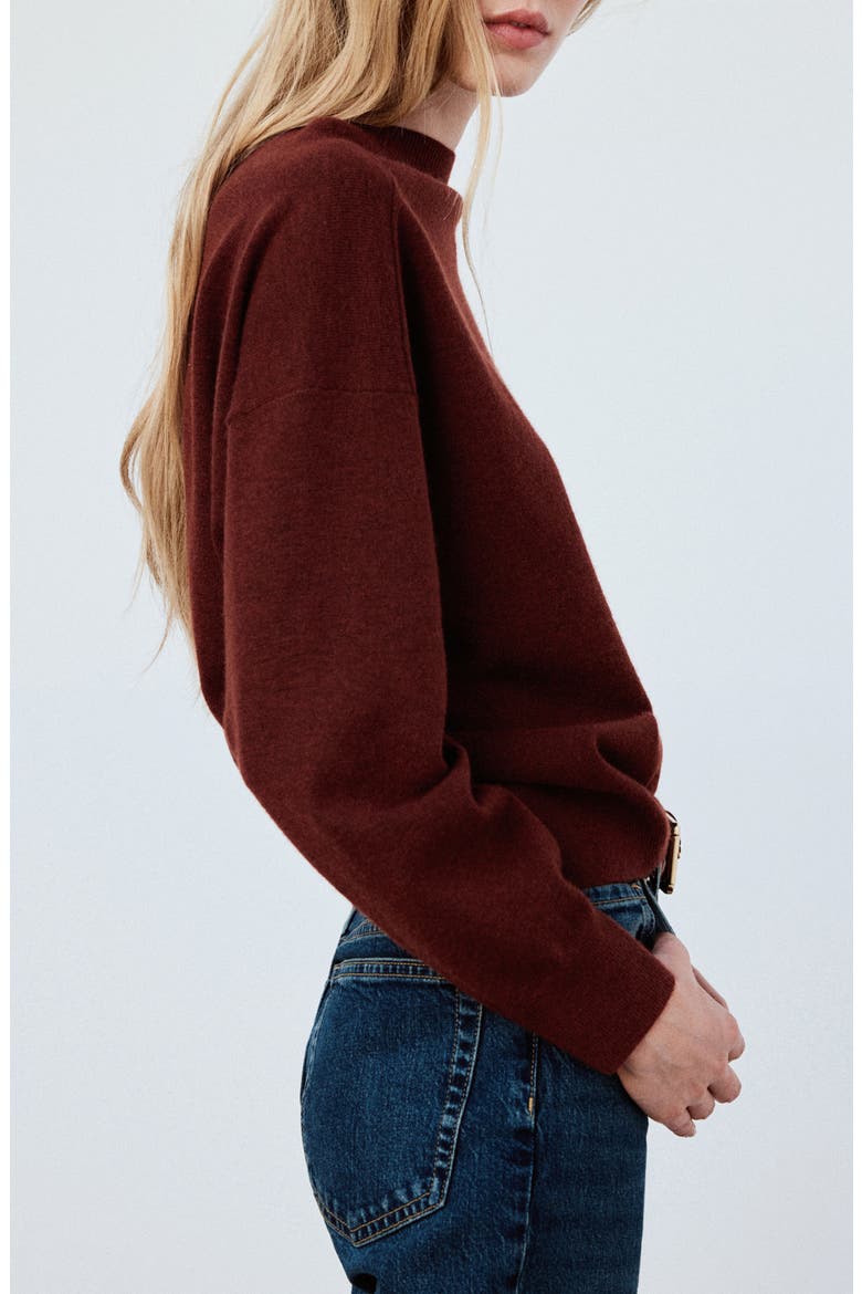 Oversize Crewneck Sweater, Alternate, color, RUSSET