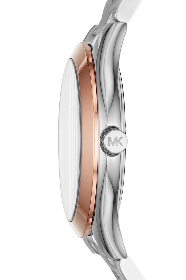 'Slim Runway' Bracelet Watch, 33mm, Alternate, color, 2T SILVER/ROSE