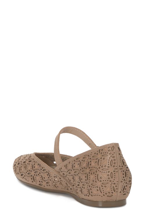 Lucky Brand Women's Cyrena Eyelet Mary Jane Ballet Flats In Brown