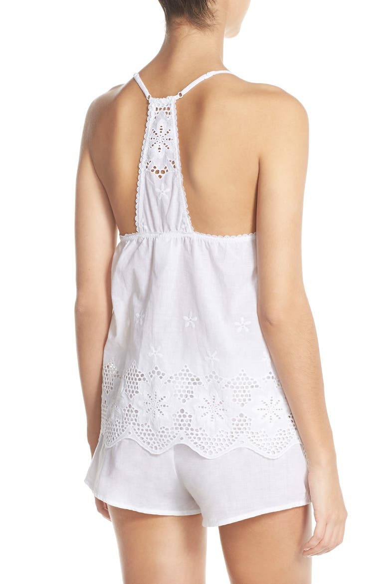 Eyelet Cotton Pajamas, Alternate, color, WHITE