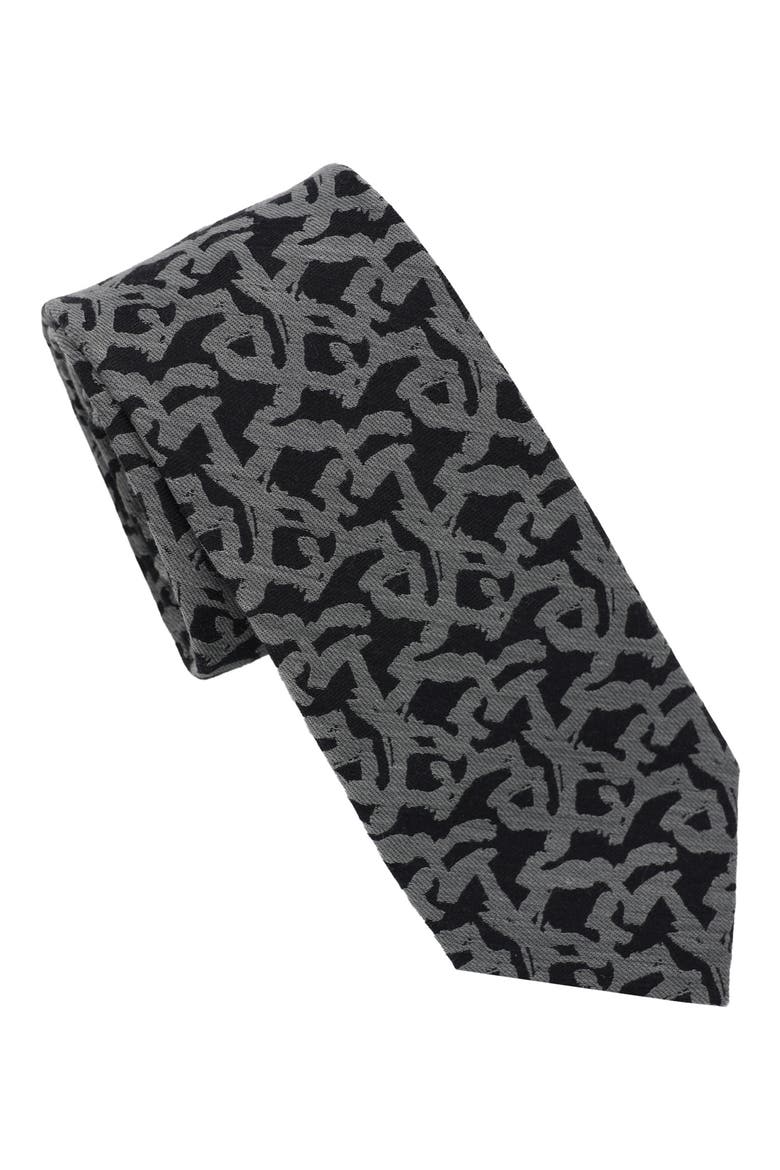 Abstract Sketch Tie, Main, color, BLACK/ SILVER
