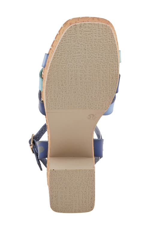 Patrizia By Spring Step Sandrine Cork Block Heel Sandal In Blue Multi