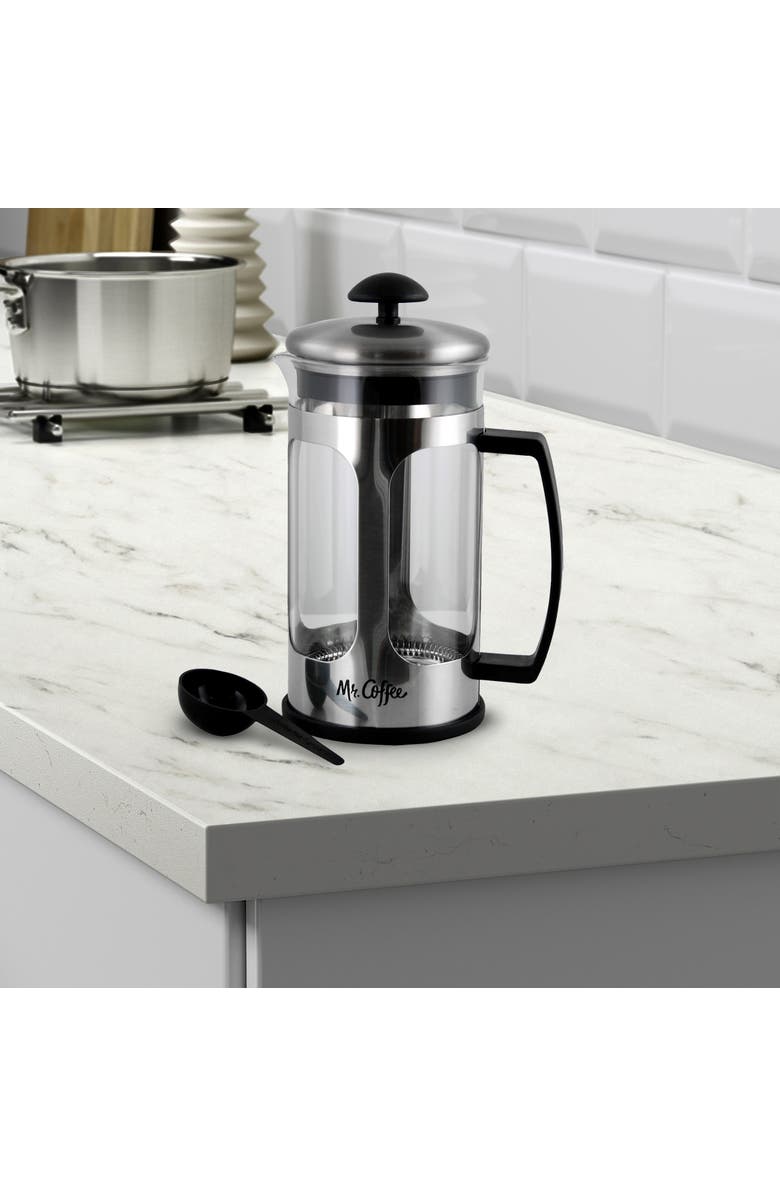 MR COFFEE Daily Brew 1.2 Quart Coffee Press, Alternate, color, Silver