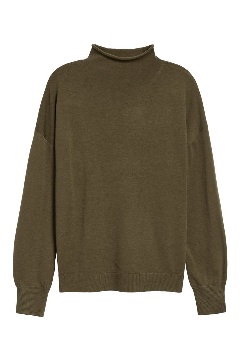 Funnel Neck Pullover, Main, color, OLIVE SARMA