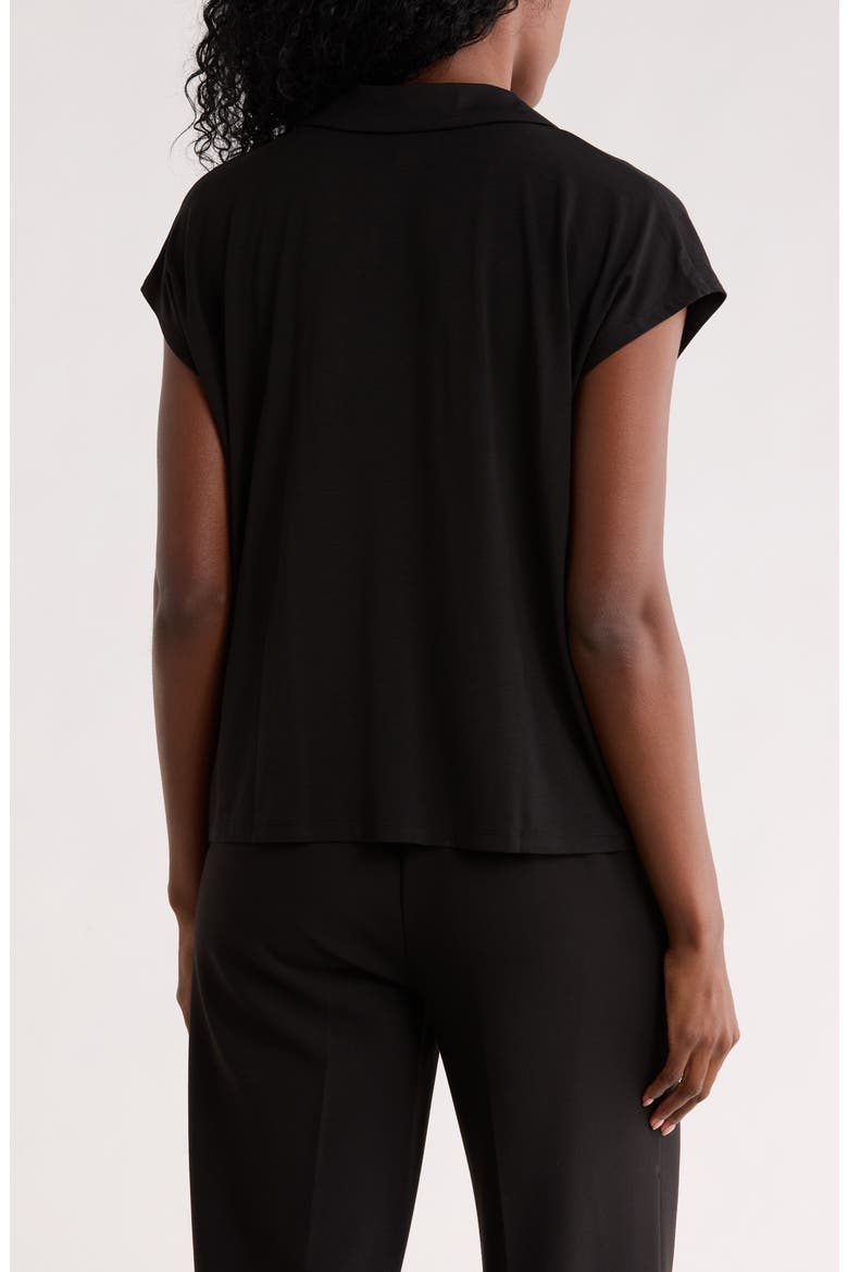 Boxy Cap Sleeve Jersey Top, Alternate, color, BLACK