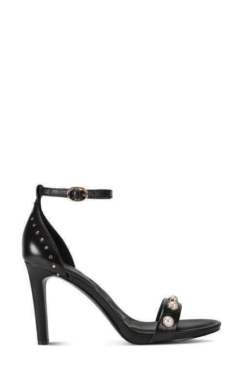 Karl Lagerfeld Paris Kenz Sequin Ankle Strap Sandal In Black