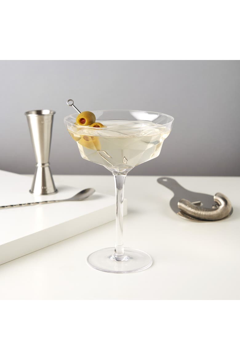 Seneca Crystal Faceted Martini Glasses Set of 2, Alternate, color, CLEAR