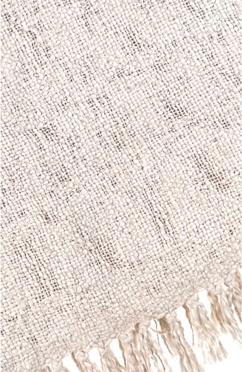 The Nascent Textured Oxford Throw Blanket, Alternate, color, Cream