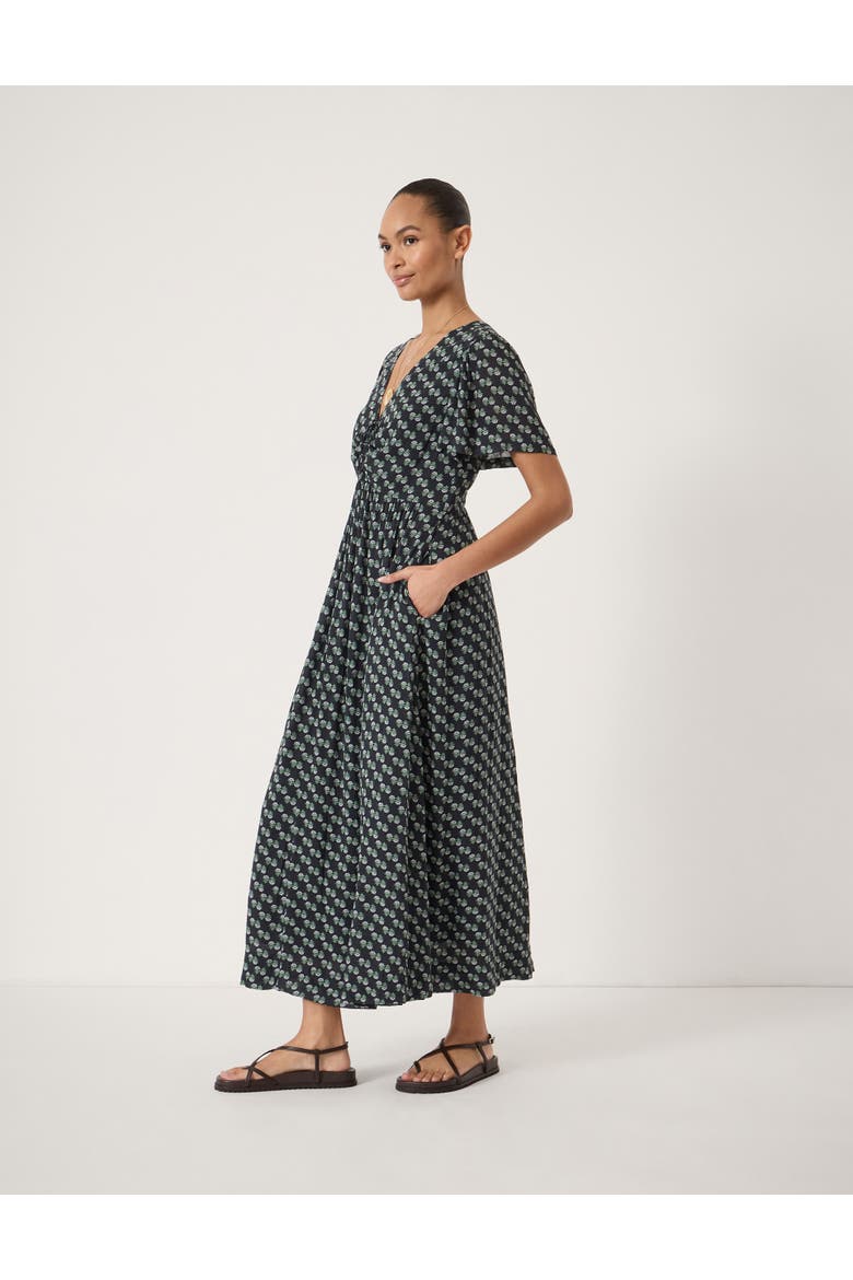 Nelle Gathered Crinkle Maxi Dress, Alternate, color, Floral Blue
