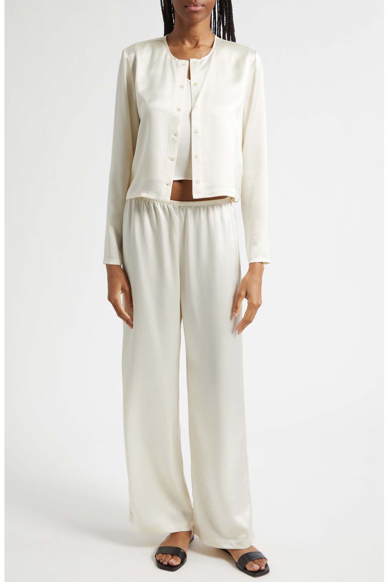Barb Button-Up Crewneck Cardigan, Alternate, color, CREME