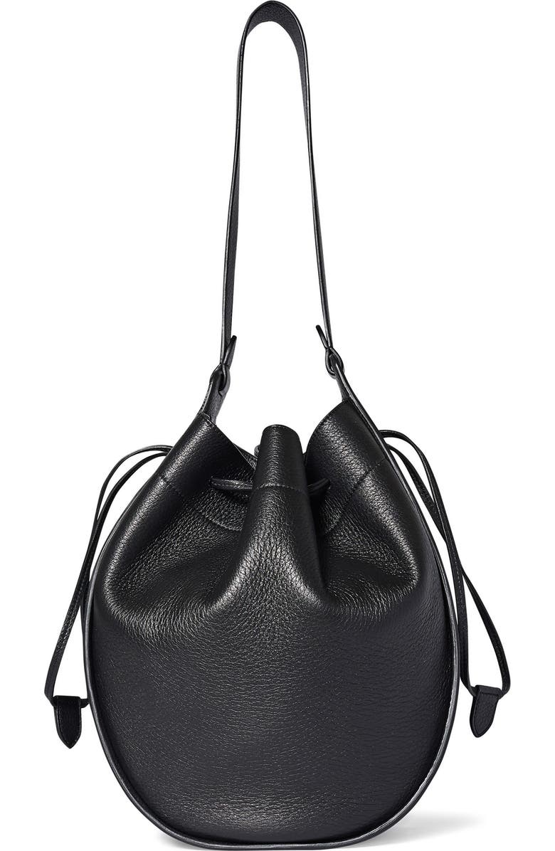 The Row XL Leather Drawstring Hobo Bag, Main, color,