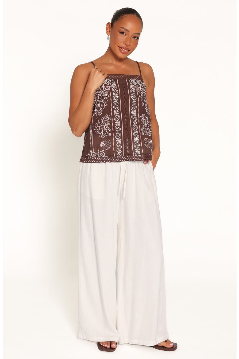 Erina Eyelet Detail Tank, Alternate, color, BROWN BANDANA