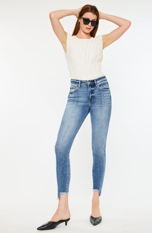 Kancan Lucy High Rise Ankle Skinny Jeans In Blue