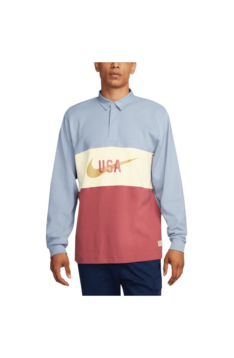 Nike Men's Nike Light Blue USMNT Rugby Long Sleeve Top, Main, color, Light Blue