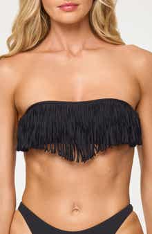 LSPACE Dixie Fringe Strapless Bikini Top