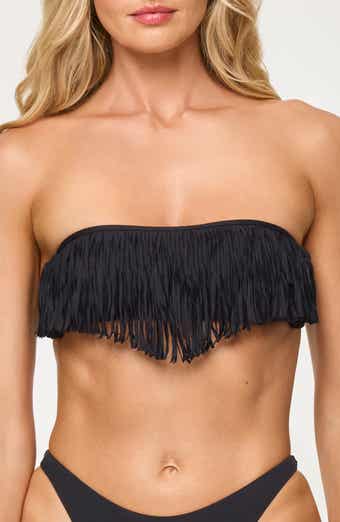 LSPACE Dixie Fringe Strapless Bikini Top