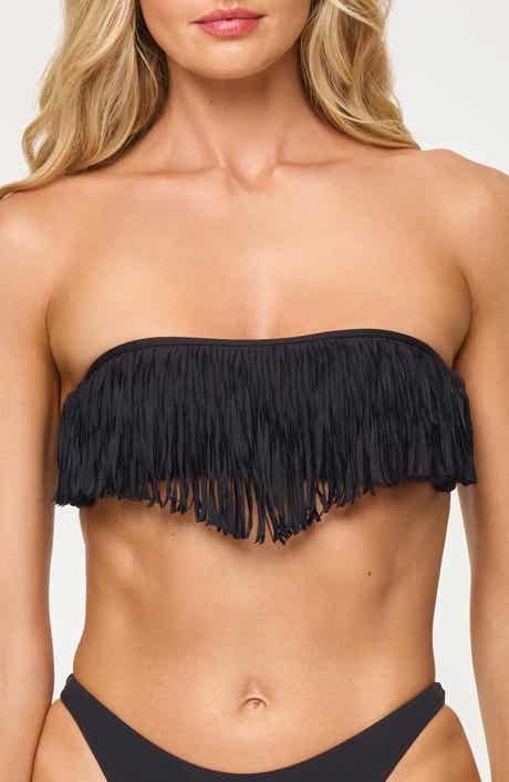 LSPACE Dixie Fringe Strapless Bikini Top
