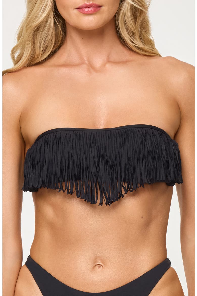 Dixie Fringe Strapless Bikini Top video