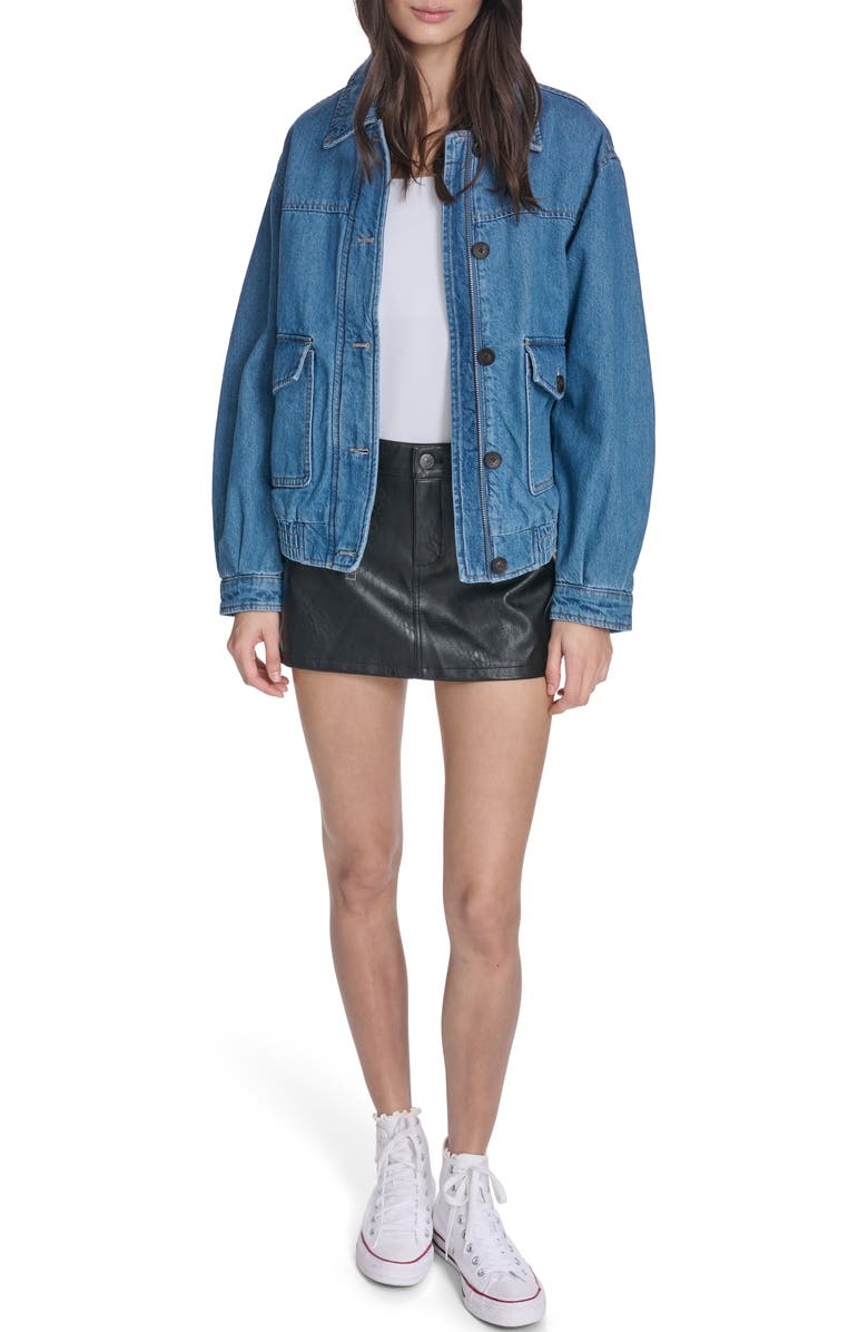 Levi's Laydown Denim Utility Jacket, Alternate, color, Medium Wash Denim