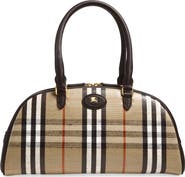 Burberry Medium Highlands Check Leather Bowling Bag