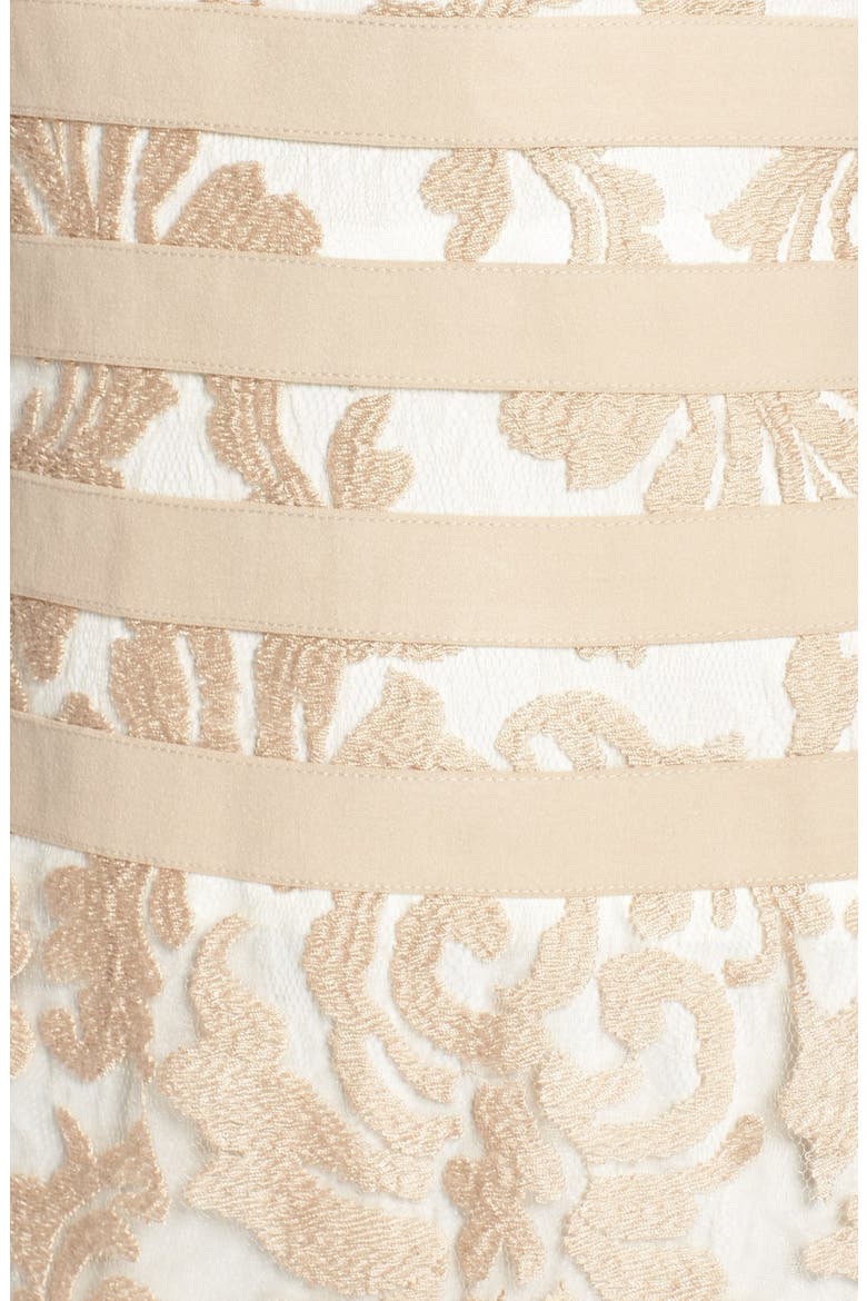 Textured Lace Mermaid Gown, Alternate, color, SAND/ IVORY