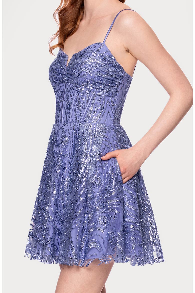 Sequin Mesh Minidress, Alternate, color, PERIWINKLE