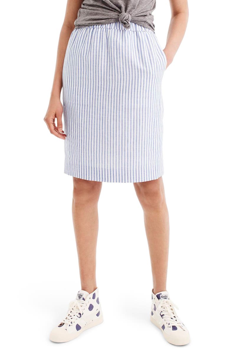 J.Crew Pull-On Stripe Skirt, Main, color,