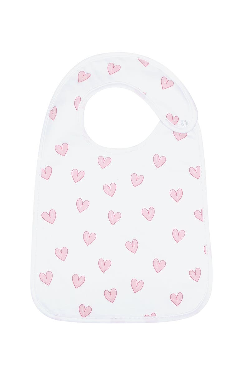 Nellapima Pink Heart Print Feeding Bib - Baby, Main, color, 