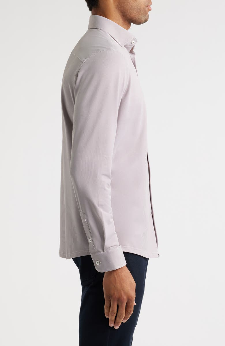 Stone Rose Techno Stretch Solid Performance Button-Up Shirt, Alternate, color, Dk. Brown