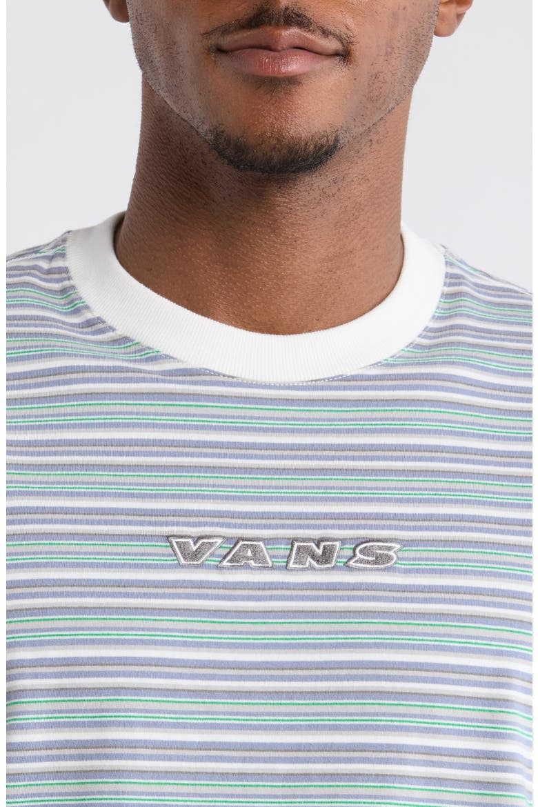 Cameron Stripe Cotton T-Shirt, Alternate, color, MARSHMALLOW-GLACIAL SLATE