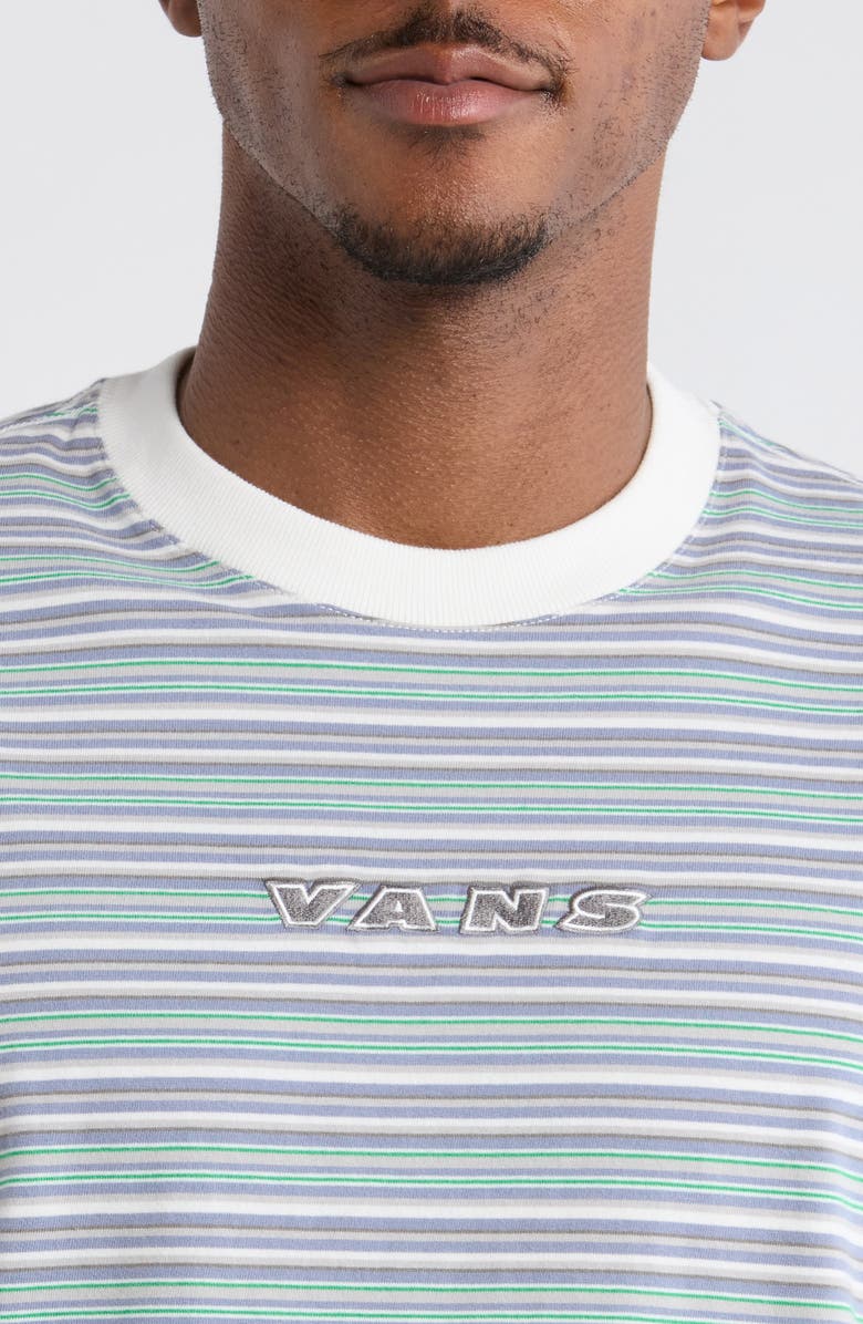 Vans Cameron Stripe Cotton T-Shirt, Alternate, color, Marshmallow-Glacial Slate